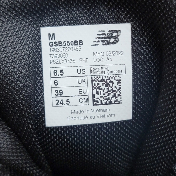 New Balance 550 Men\'s Size 6.5 US Low Triple Black GS GSB550BB Shoes Sneaker New main image 10